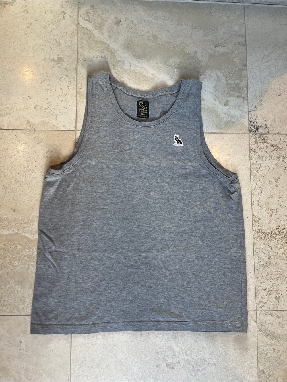 OVO Men’s Heather Gray Sleeveless Tank with Owl Logo Sz Medium